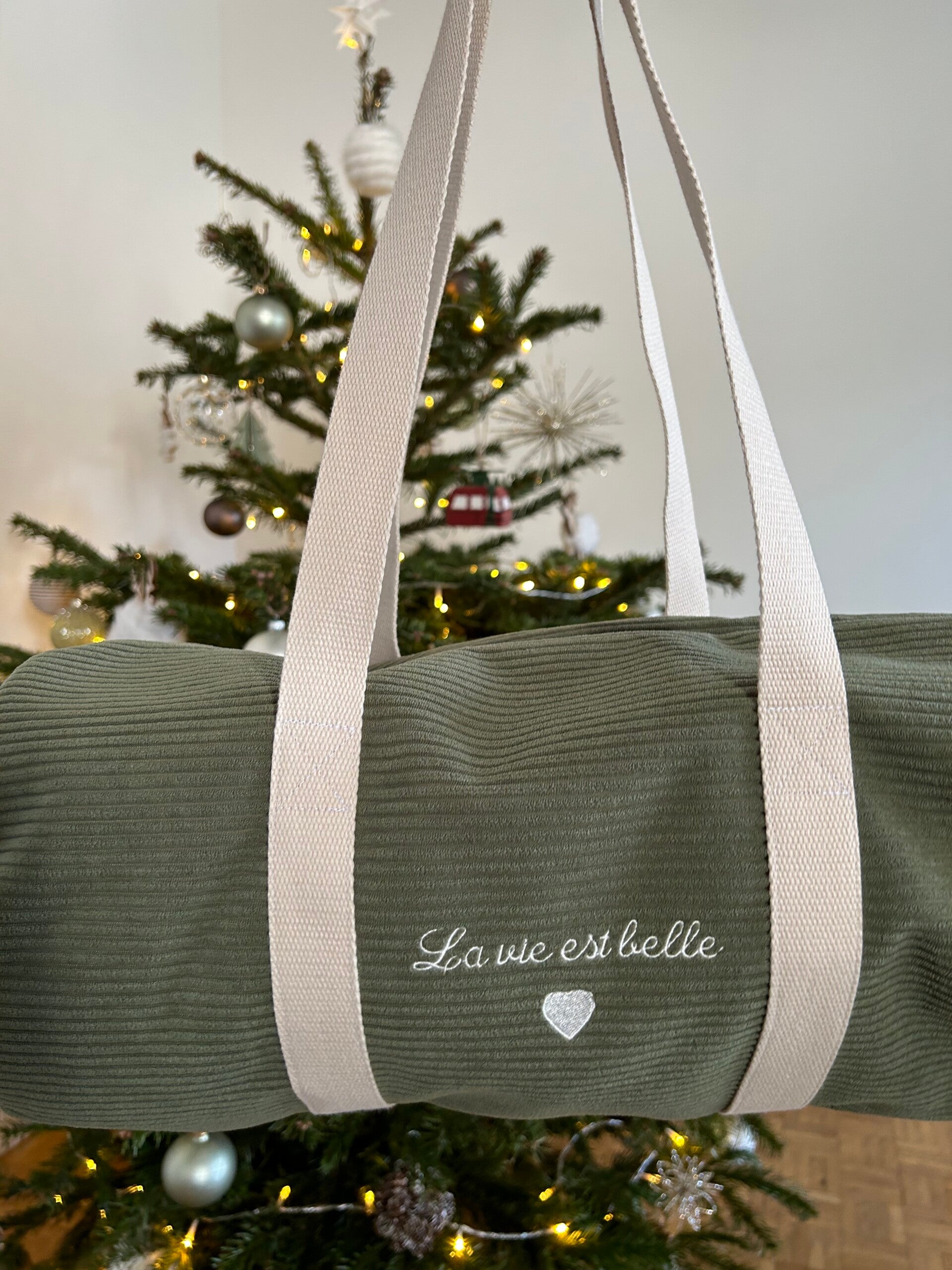 Sac bowling - Kaki "La vie est belle"