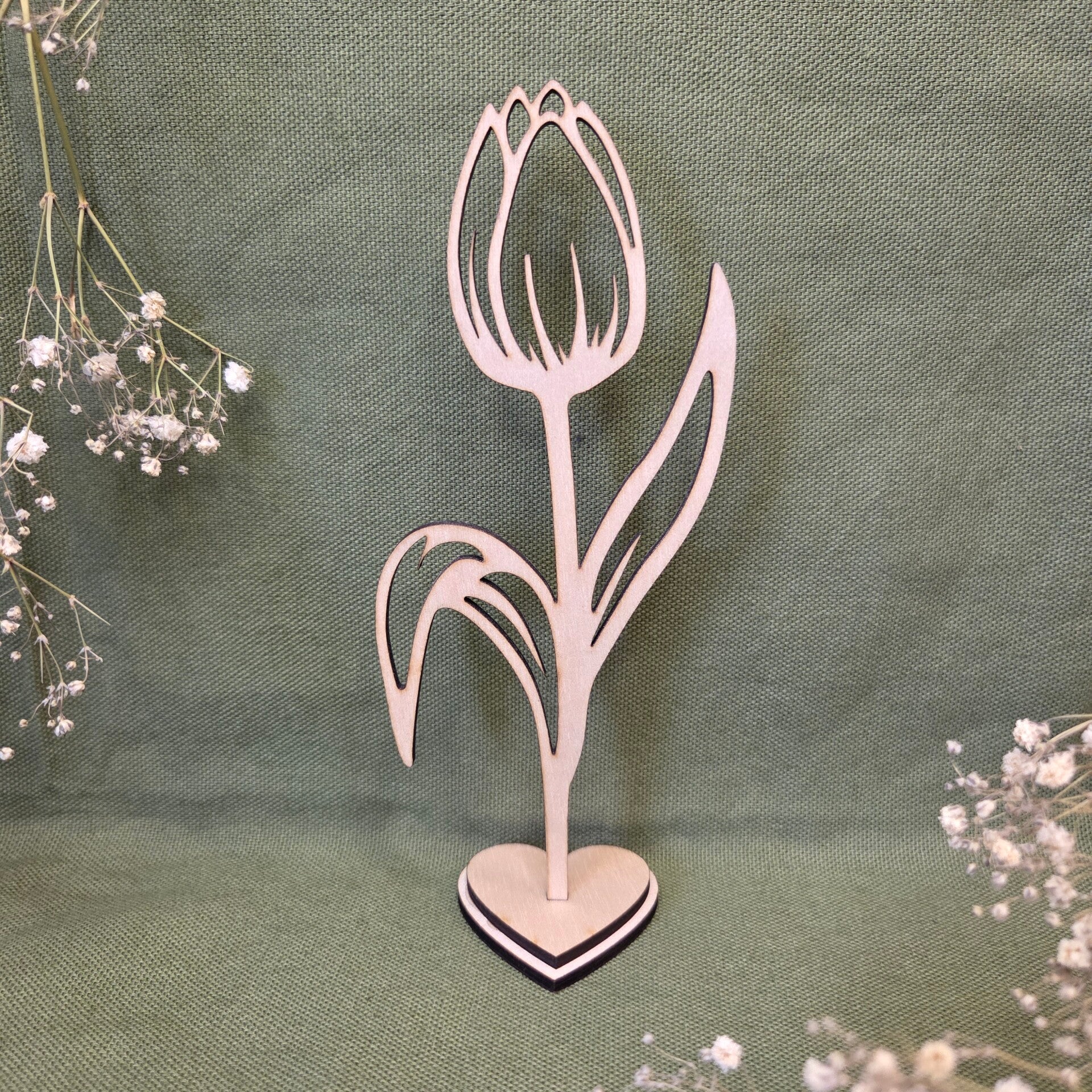 Houten Tulp op steel