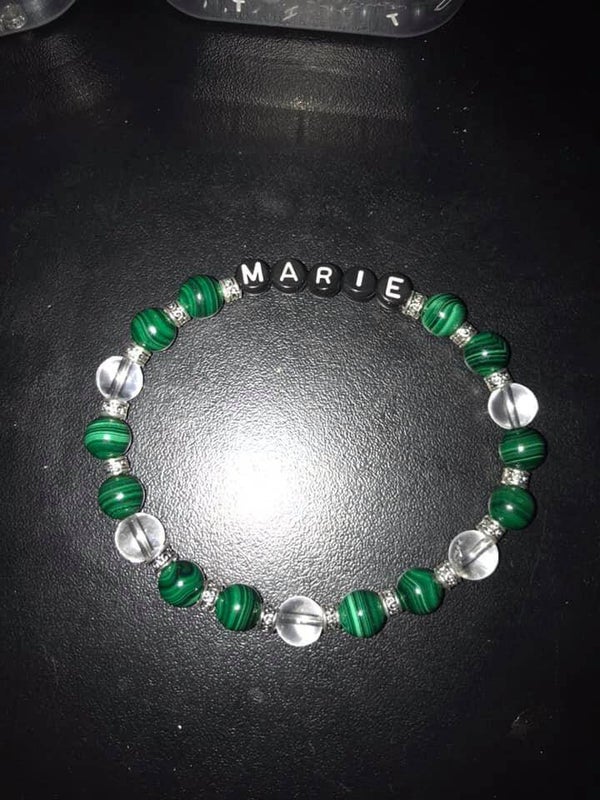 Bracelet Malachite/Crystal de Roche