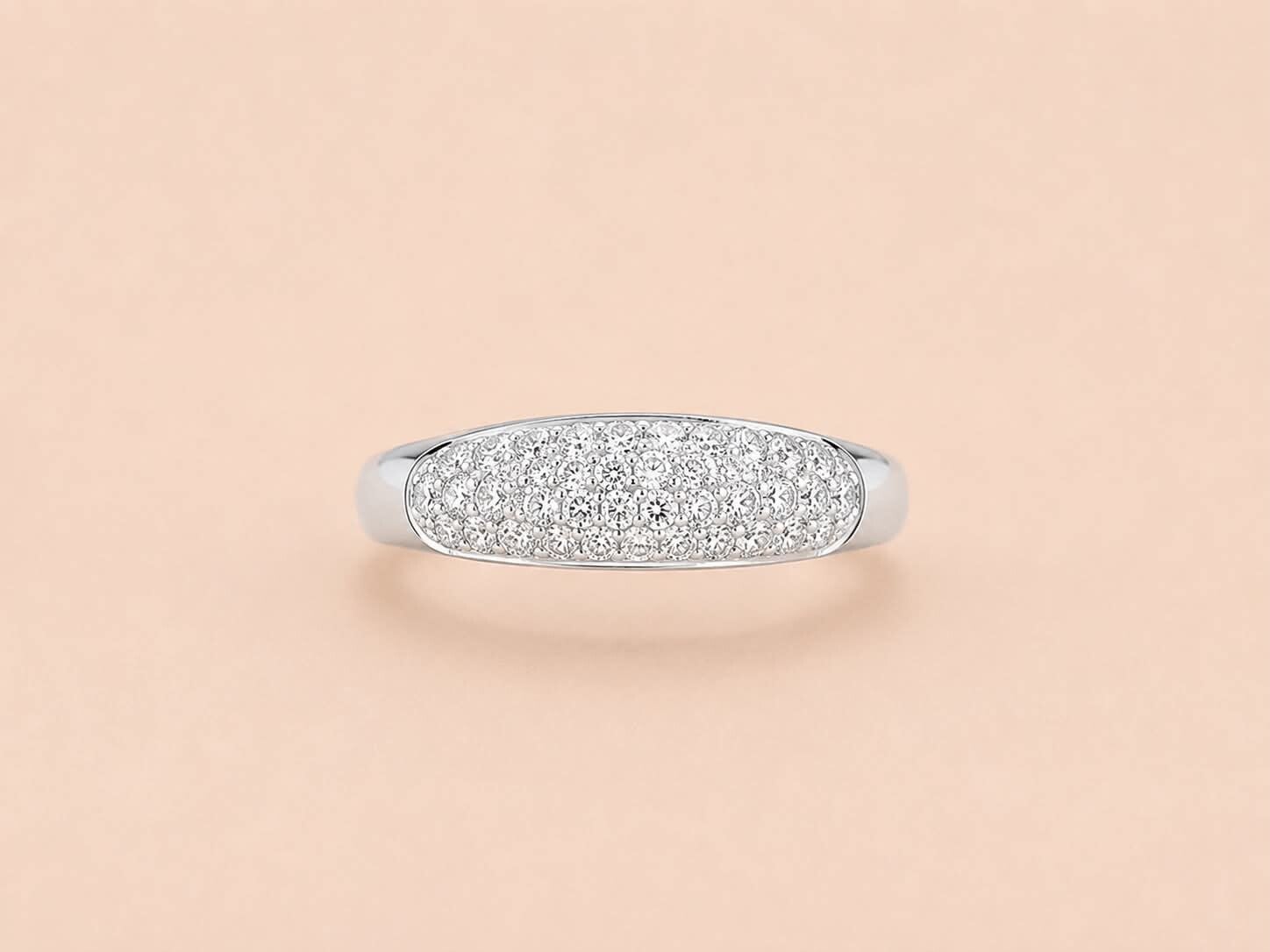 Bague ouverte pavée de strass esprit galaxie Argent