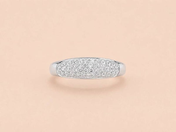 Bague ouverte pavée de strass esprit galaxie Argent