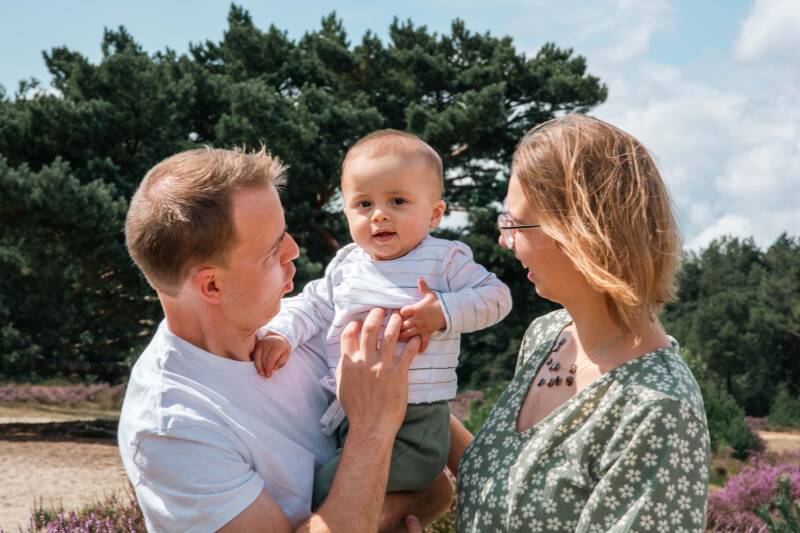 Merijn met mama en papa