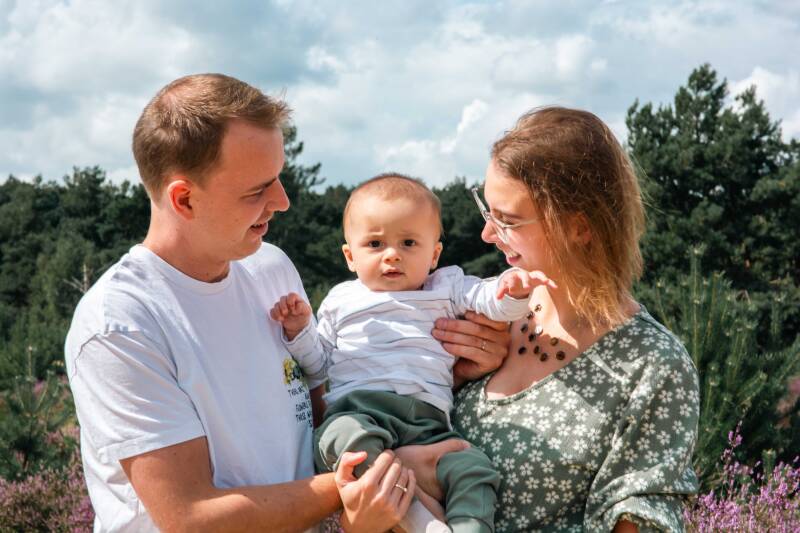 Merijn met mama en papa