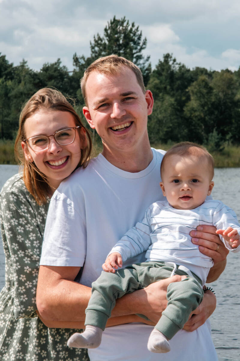 Merijn met mama en papa
