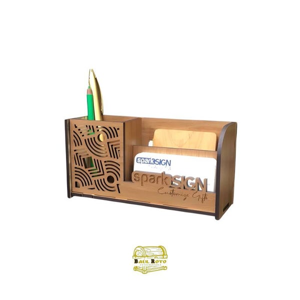 Soporte Almacenamiento + Tarjetero - Madera