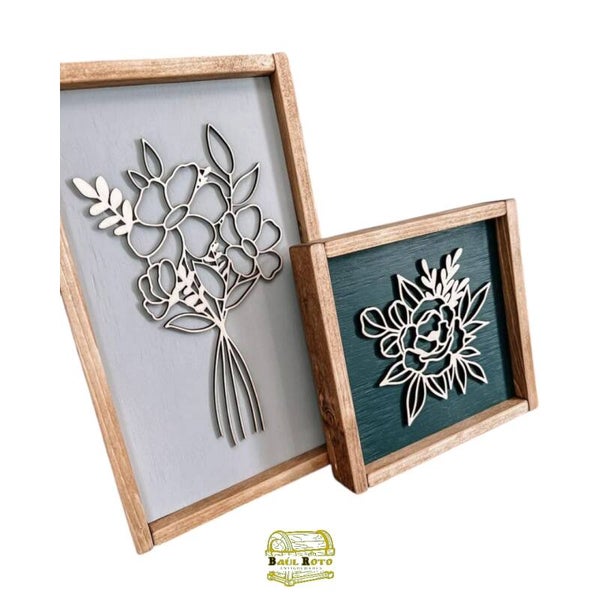 Troqueles Flores - Metal - Enmarcadas (Madera)