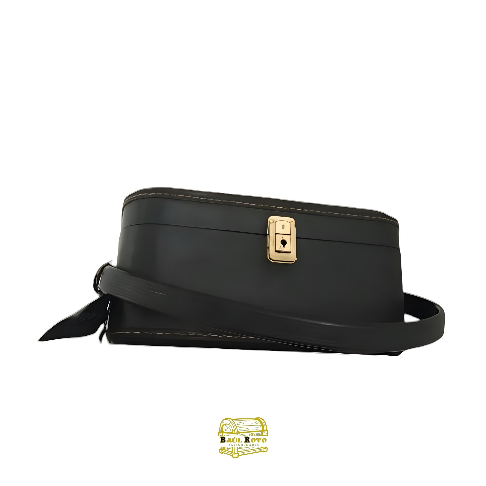 Antiguo maletín de viaje negro