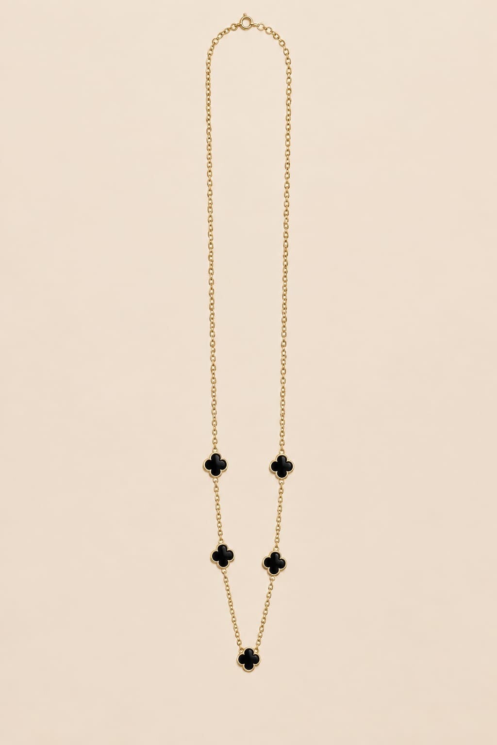 Collier trèfle noir