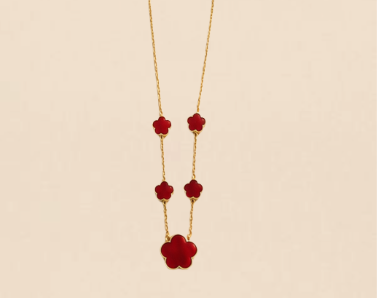 Collier trèfle rouge