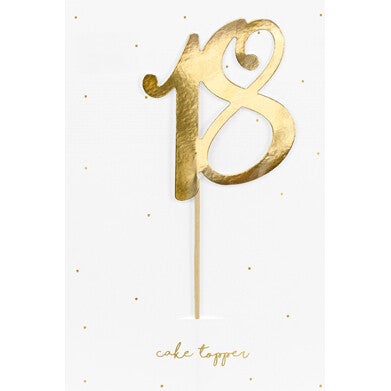 Gold age 18 cake topper