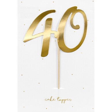 Gold age 40 cake topper