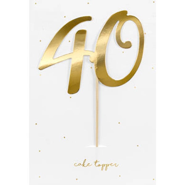 Gold age 40 cake topper