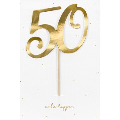 Gold age 50 cake topper