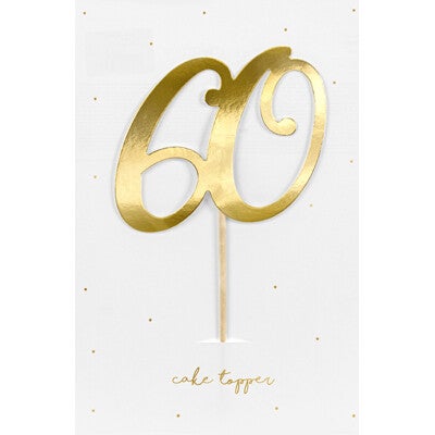 Gold age 60 cake topper