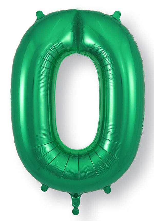 Green no.0 helium balloon
