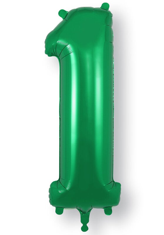 Green no.1 helium balloon