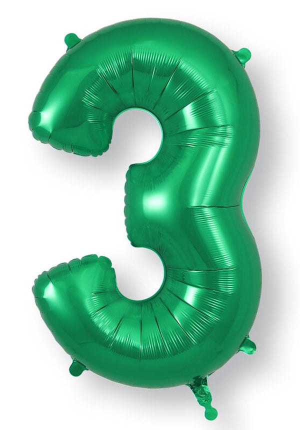 Green no.3 helium balloon