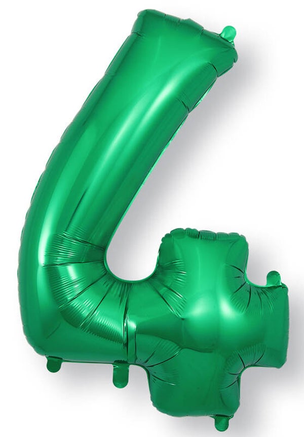 Green no.4 helium balloon