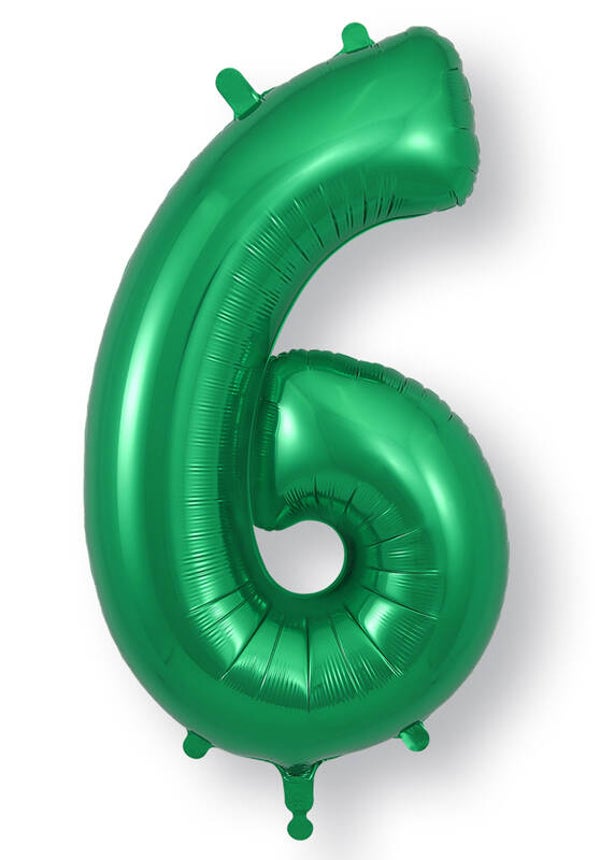 Green no.6 helium balloon