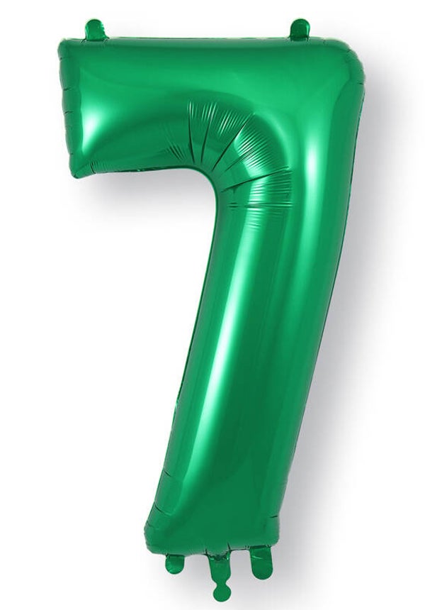 Green no.7 helium balloon