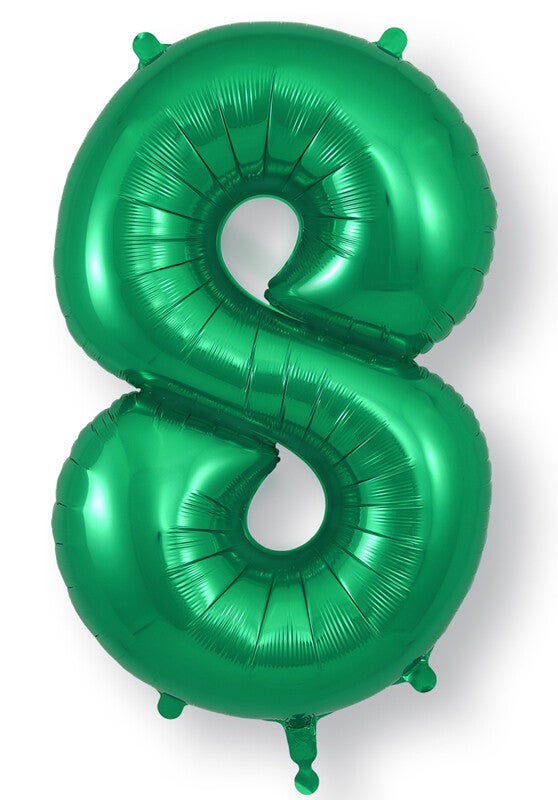 Green no.8 helium balloon