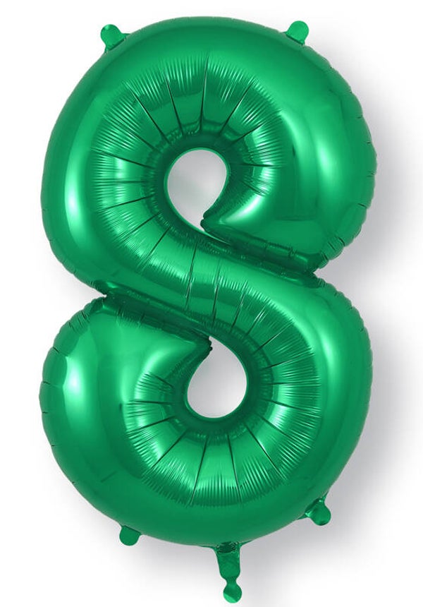 Green no.8 helium balloon