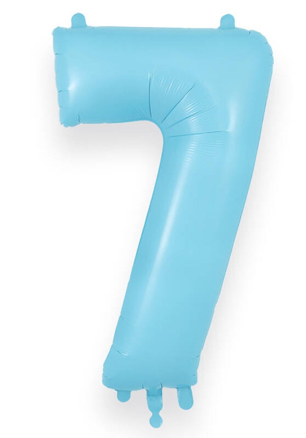 Baby blue no.7 helium balloon