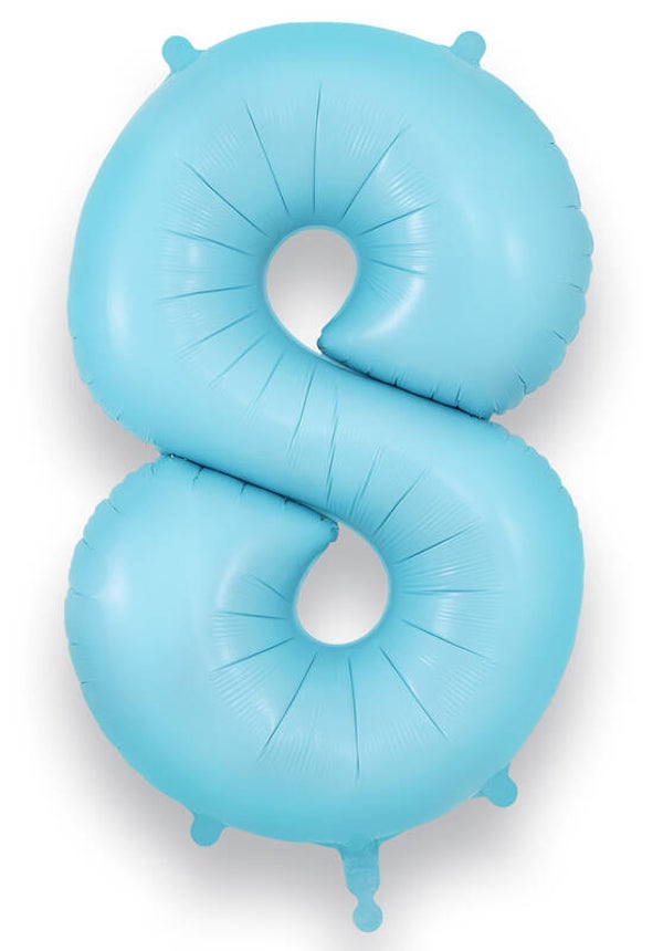 Baby blue no.8 helium balloon