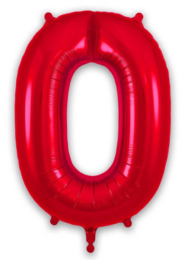Red no.0 helium balloon