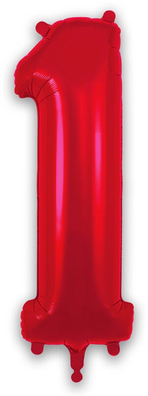 Red no.1 helium balloon