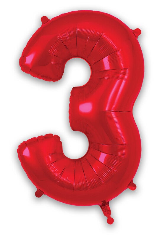 Red no.3 helium balloon