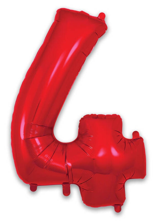 Red no.4 helium balloon