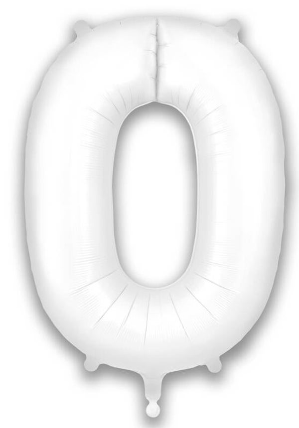 White matte no.0 helium balloon