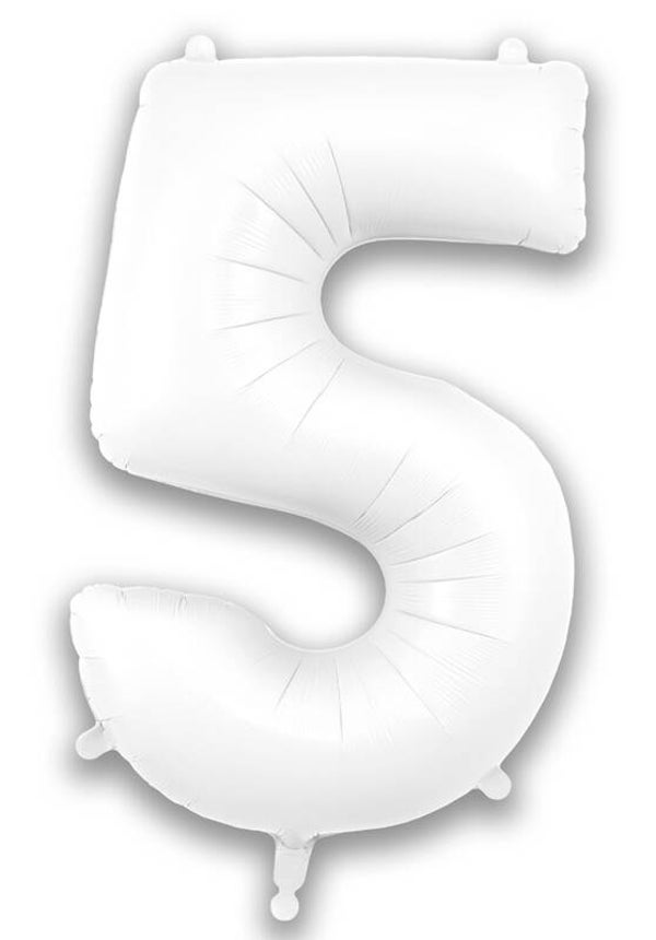 White matte no.5 helium balloon