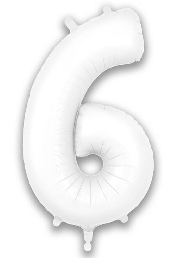 White matte no.6 helium balloon