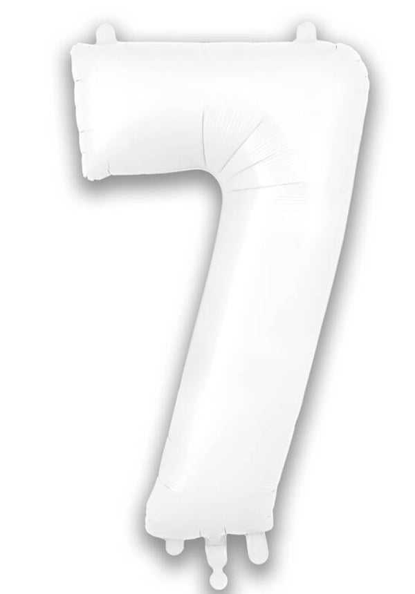 White matte no.7 helium balloon