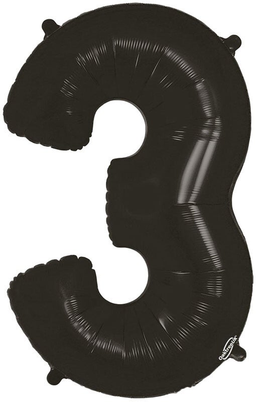 Classic black no.3 helium balloon
