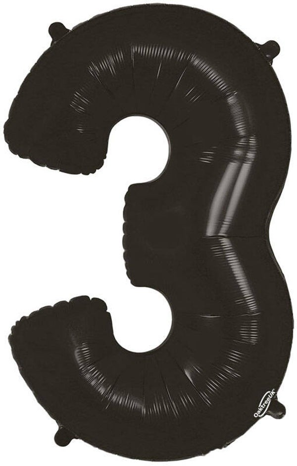 Classic black no.3 helium balloon
