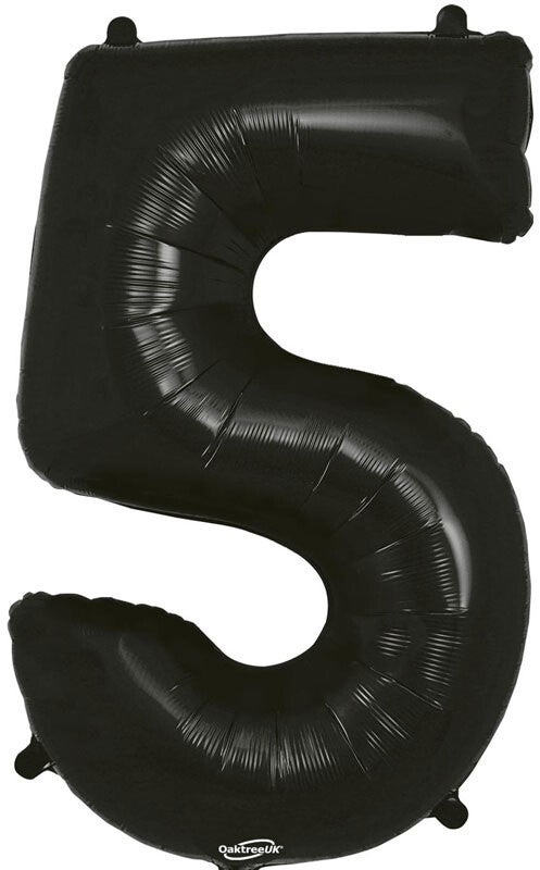 Classic black no.5 helium balloon