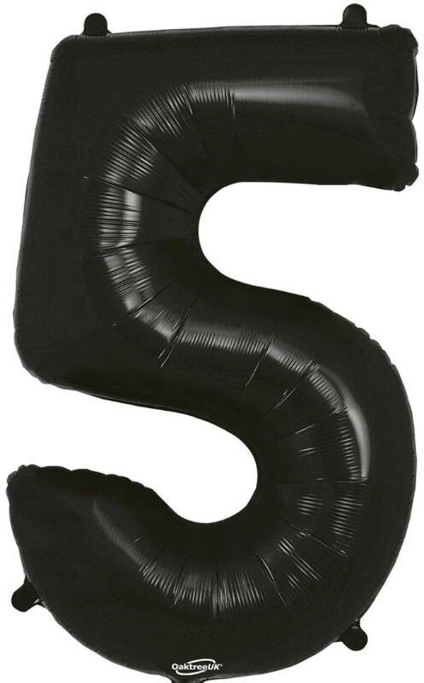 Classic black no.5 helium balloon