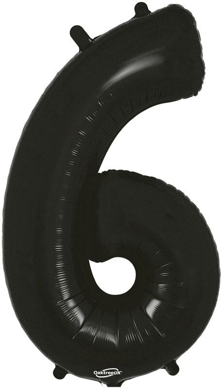 Classic black no.6 helium balloon