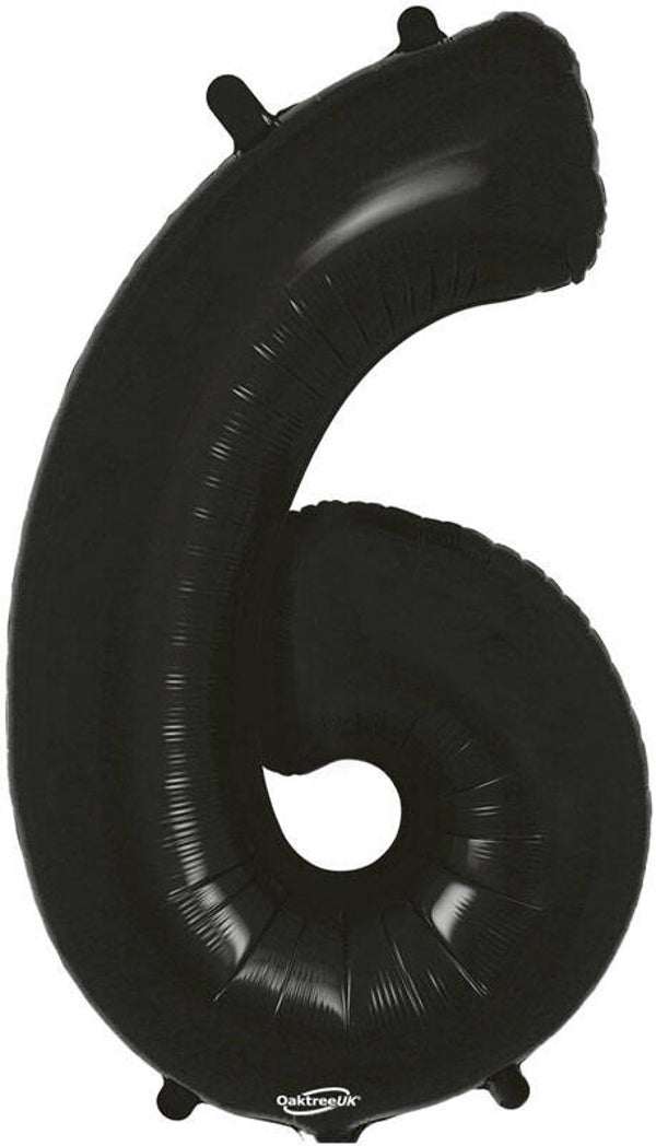 Classic black no.6 helium balloon