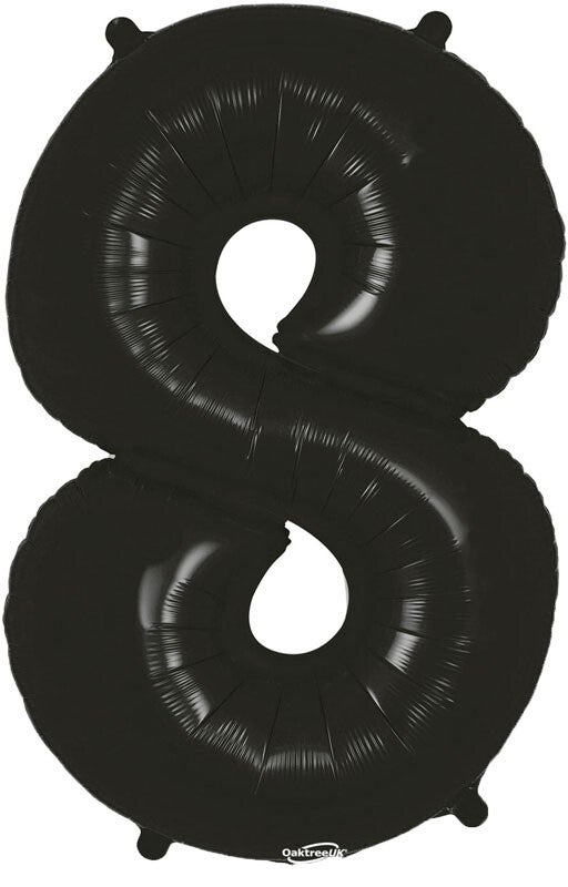 Classic black no.8 helium balloon