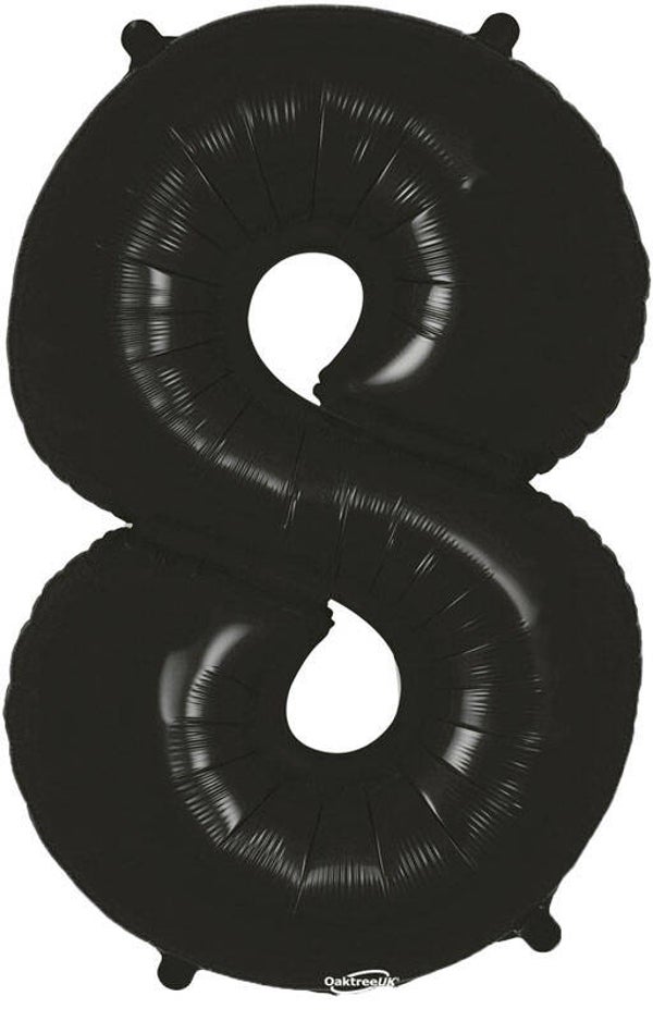 Classic black no.8 helium balloon