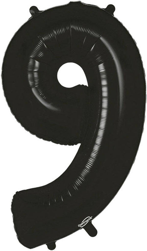 Classic black no.9 helium balloon