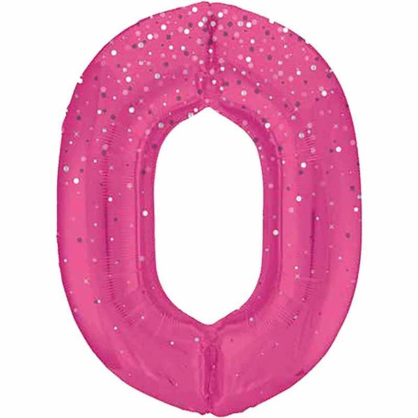 Pink glitz no.0 helium balloon