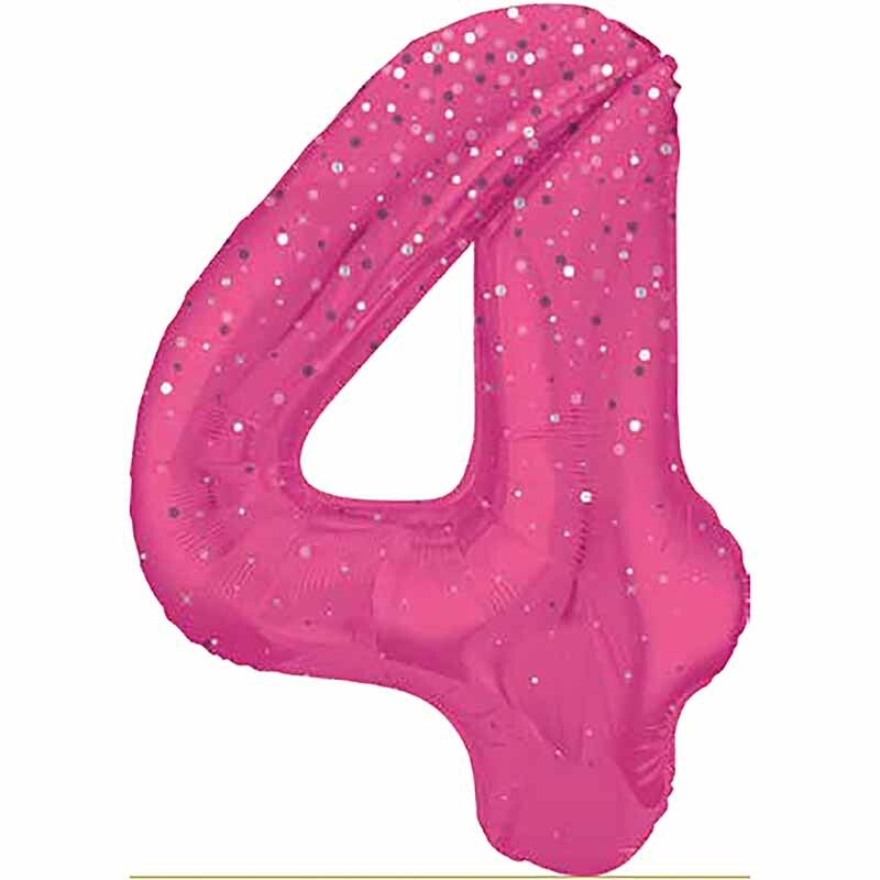 Pink glitz no.4 helium balloon