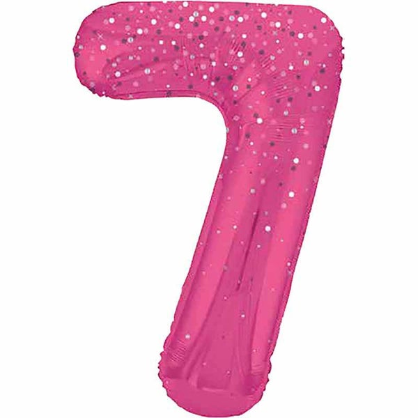 Pink glitz no.7 helium balloon