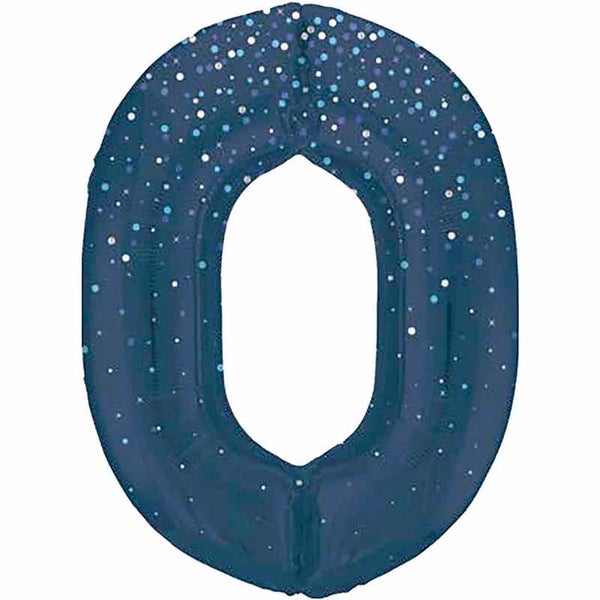Blue glitz no.0 helium balloon