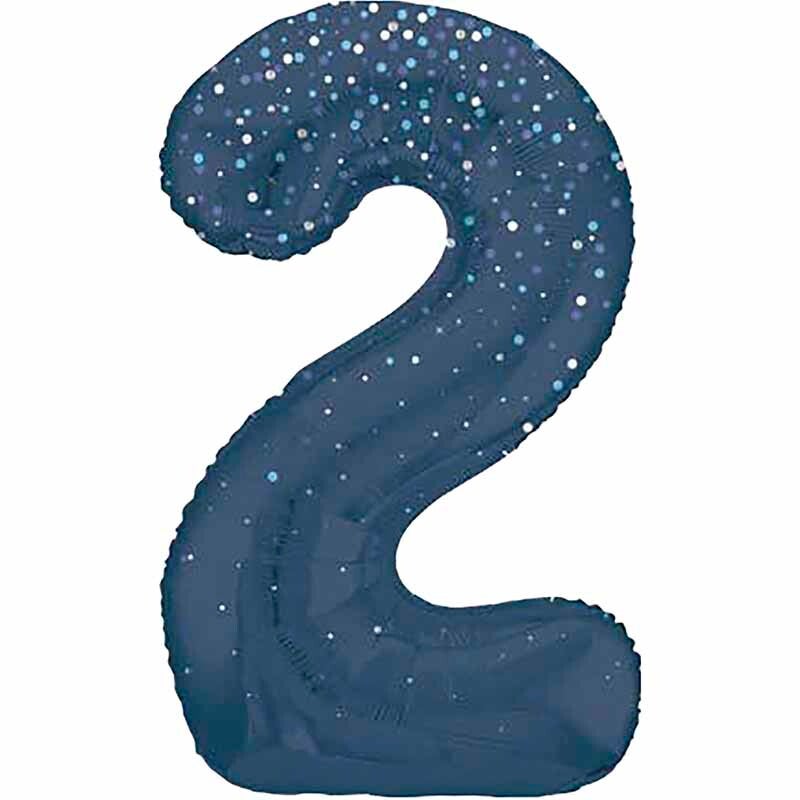 Blue glitz no.2 helium balloon